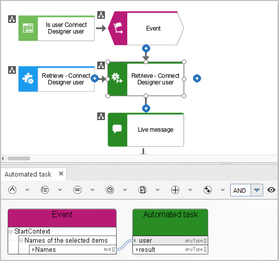 Retrieve - Connect Designer user