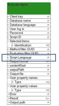 Language for predefined texts for scripts