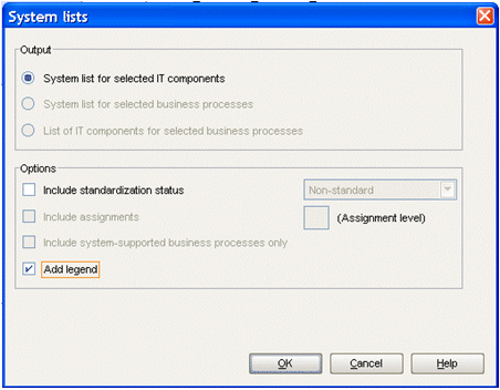 Sample output of the 'System evaluation' report