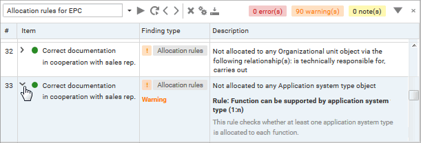 Semantic check warning