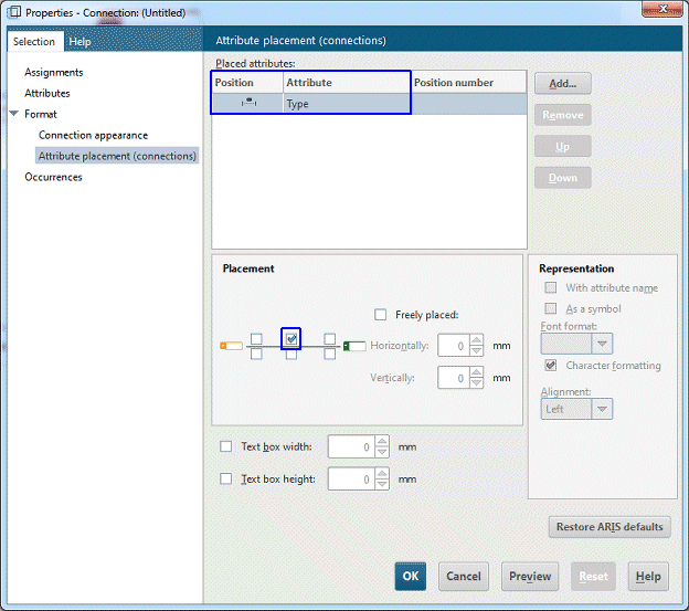 Select attribute dialog